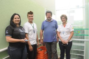 Voluntários Pegaí durante recepção dos alunos